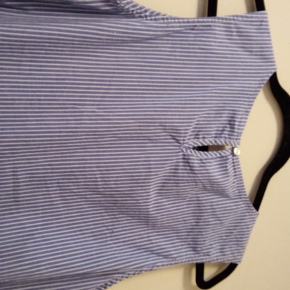 Blue striped peplum tank - Picture 4 of 4